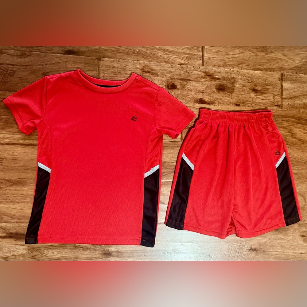 RBX Red Activewear Top & Shorts Set